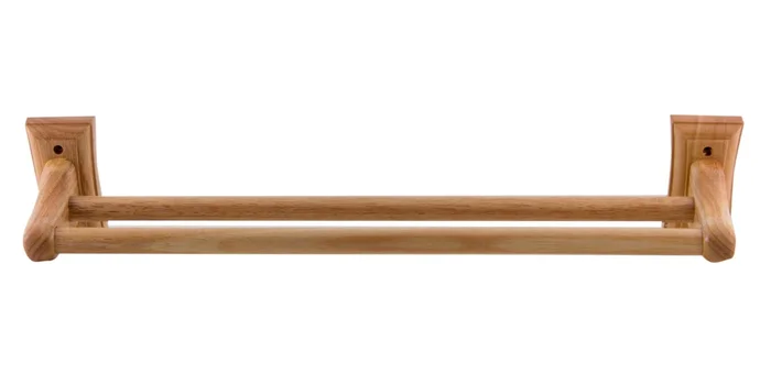 ALFI brand AB5505 24 ” Double Rack Wooden Towel Bar Bathroom Accessory