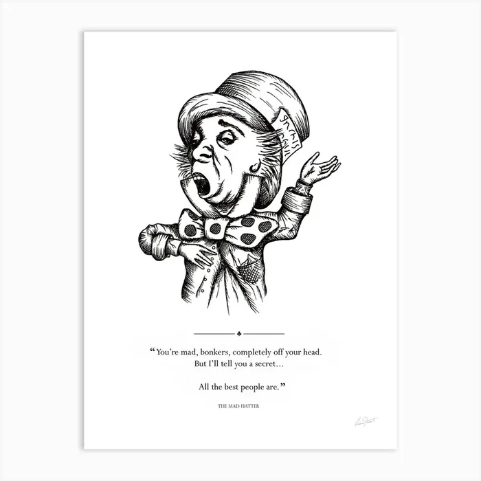 Alice In Wonderland The Mad Hatter Art Print by Eleanor Stuart