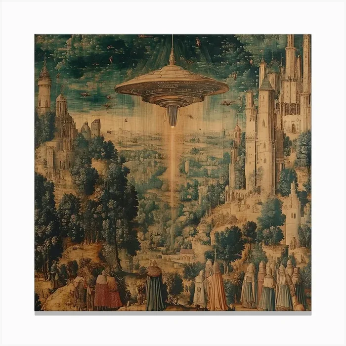 Alien Invasion Ancient Tapestry 4 Canvas PrintSC by S.K. Coghlan