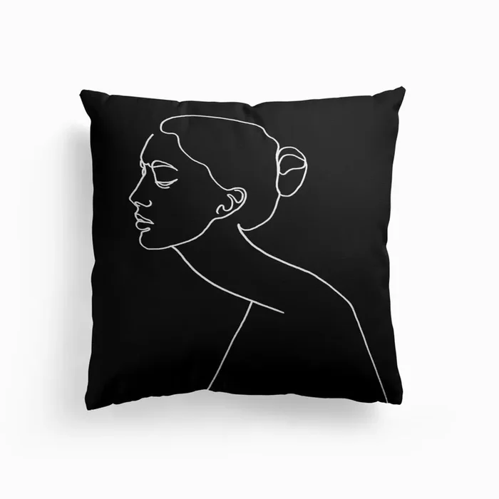 Alone Bw Cushion by Julia Hariri