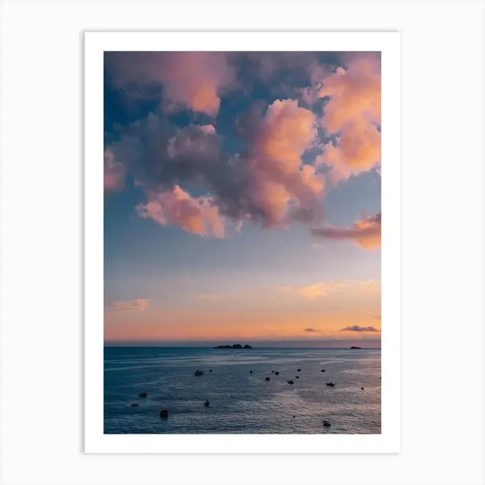 Amalfi Coast Sunset V Art Print by Bethany Young