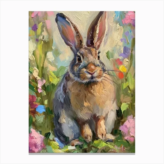 American Sable Rabbit Painting 1 Canvas Print by Ritual Art Prints