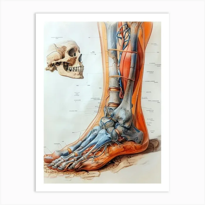 Anatomy Of The Foot biology art Art Print by JBJart Justyna Jaszke