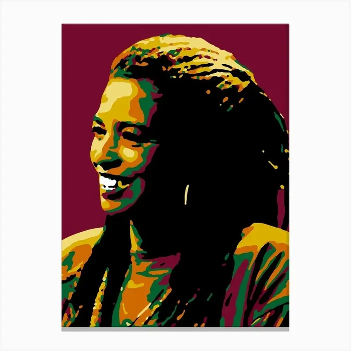 Angela Davis Pop Art Illustration Canvas PrintAB by Andika Bahtiar