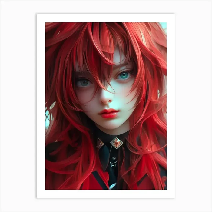 Anime Girl Rias Gremory Art Print by Plumeria Studio