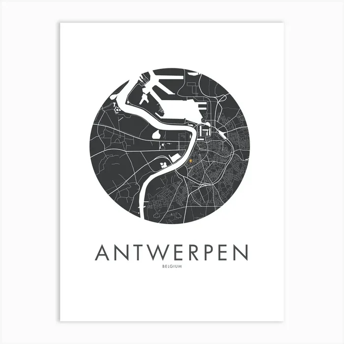 Antwerp in Black by emerybloom Art PrintE by Emerybloom