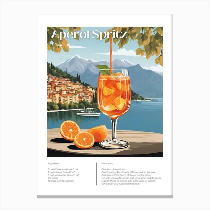 Aperol Spritz Cocktail 1 Canvas PrintO by OliveCloud