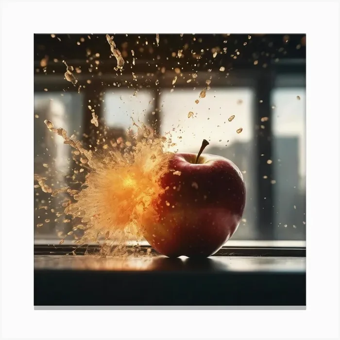 Apple Splash Canvas Print by ZCOGRAPHICS