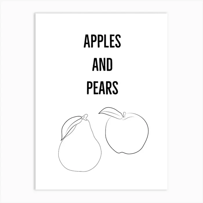 Apples And Pears Art Print by The Printed Word Store
