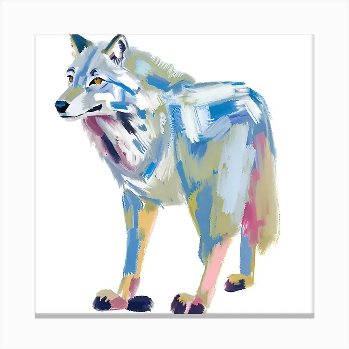 Arctic Wolf 04 1 Canvas Print by Lisa Baum