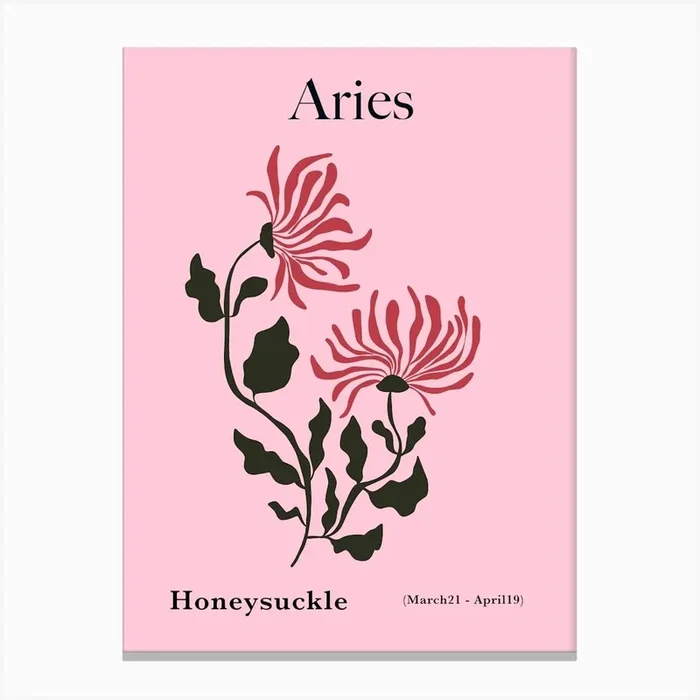 Aries Honeysuckle Canvas PrintMA by Miho art studio