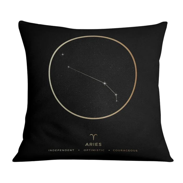 Aries Traits Gold Cushion