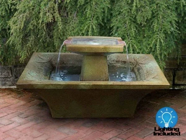 Art Deco Cement Fountain Rectangular