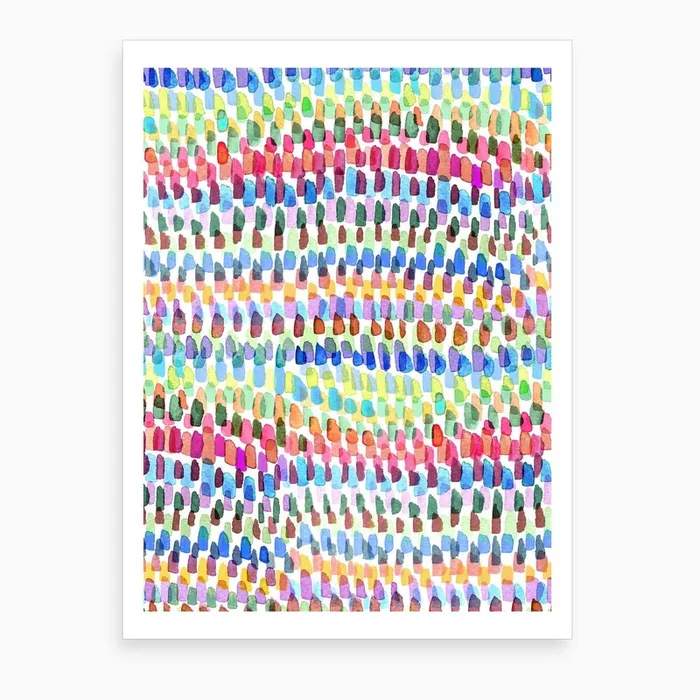 Artsy Strokes Stripes Colorful Art Print by Ninola Design