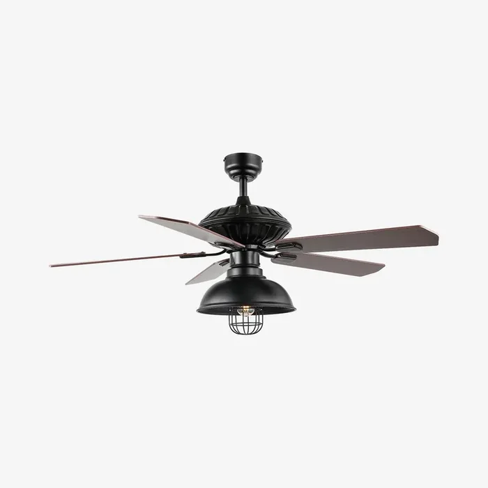 Ashton 1-Light Dome Shade Ceiling Fan With Remote – Black by JONATHAN Y