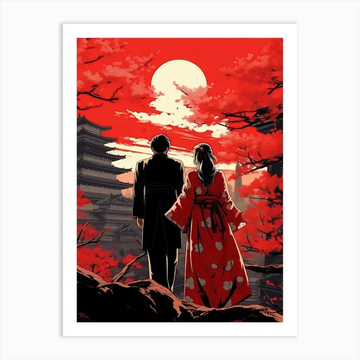Asian Couple 1 Art PrintL by Liberta