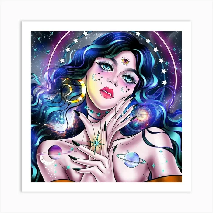 Astrology Girl Art Print by nemesis