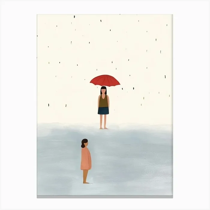 At The Beach Tiny People Illustration 2 Canvas Print by Mambo