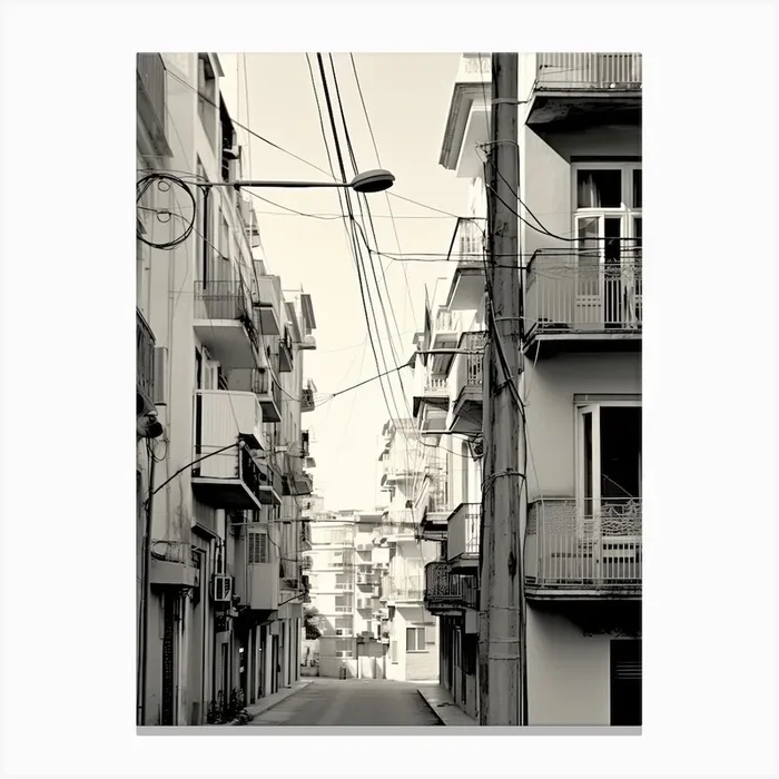 Athens, Greece, Photography In Black And White 2 Canvas Print by Monochrome Vistas