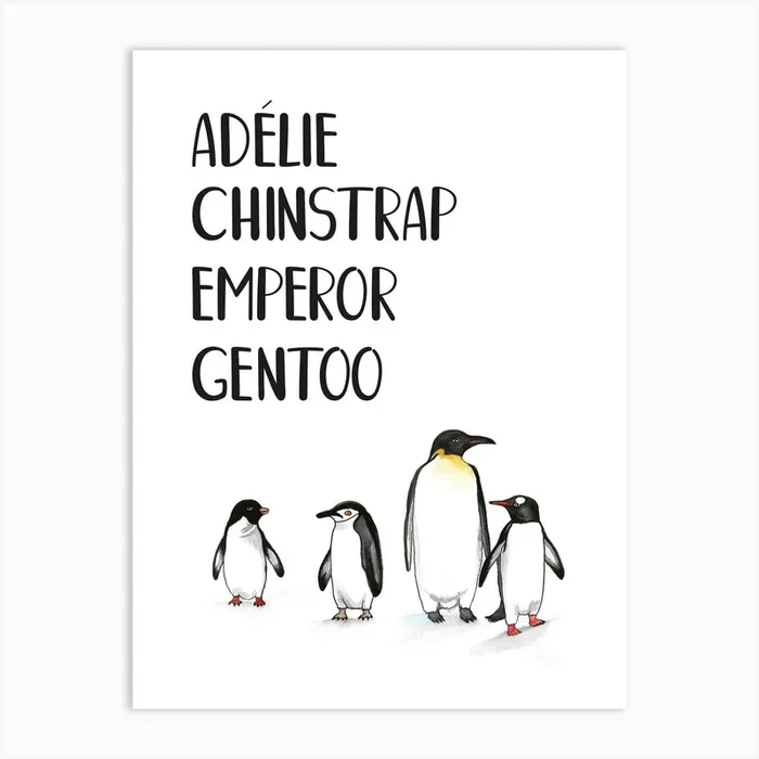 Atypical Penguins Art Print by Duvoko Design