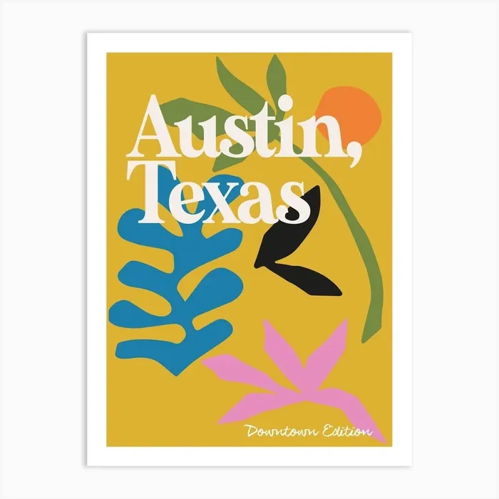 Austin Texas Abstract Art Print by Dazey Print Shop