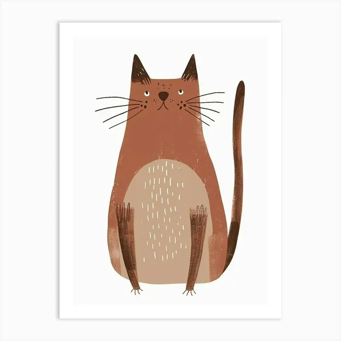 Australian Mist Cat Clipart Illustration 4 Art Print by Woof and Whiskers