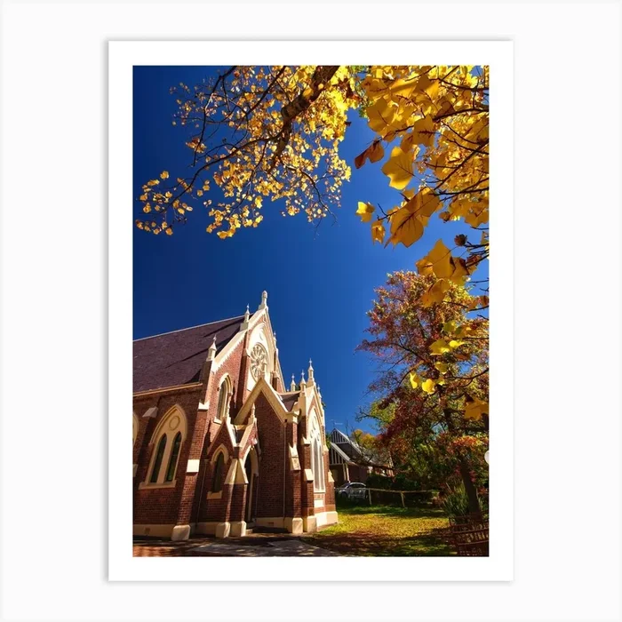 Autum Church Art PrintBM by Ben Mulder