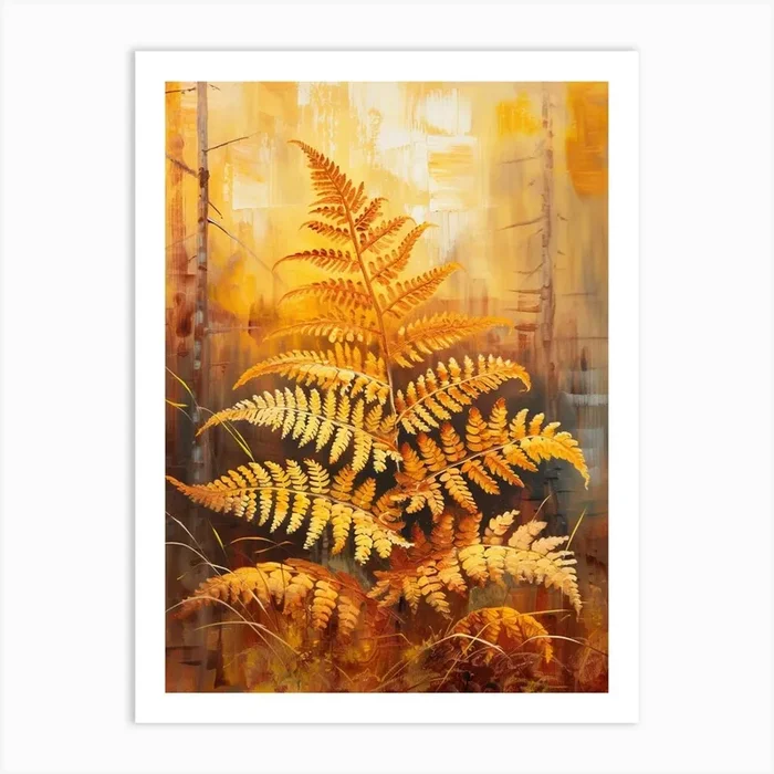 Autumn Fern Painting 4 Art Print by Petal Pigments