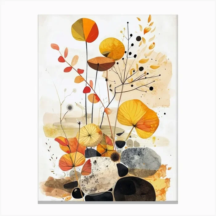 Autumn Flowers 1 Canvas Print by JBJart Justyna Jaszke