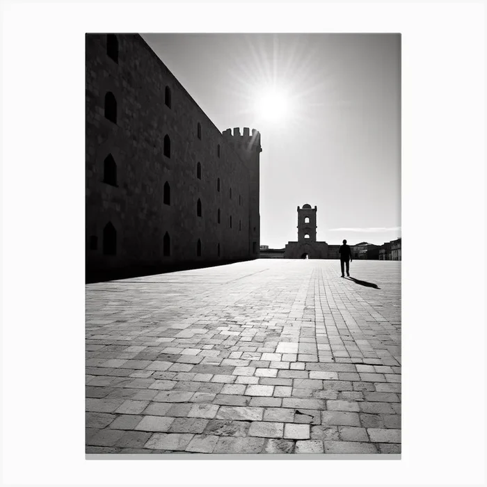 Avila, Spain, Black And White Analogue Photography 4 Canvas Print by Monochrome Vistas