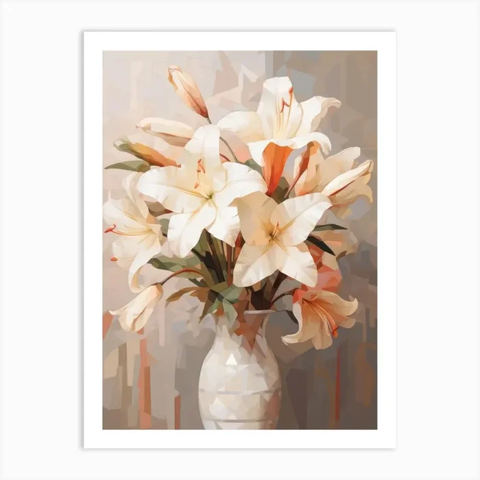 Azalea Flower Still Life Painting 1 Dreamy Art Print by Flora Expressions