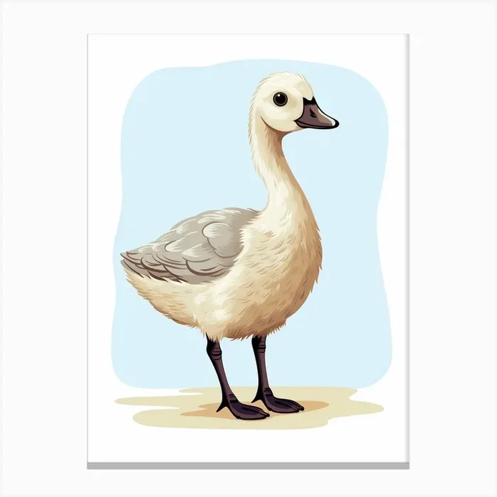 Baby Animal Illustration Goose 5 Canvas Print by Scribble Studio