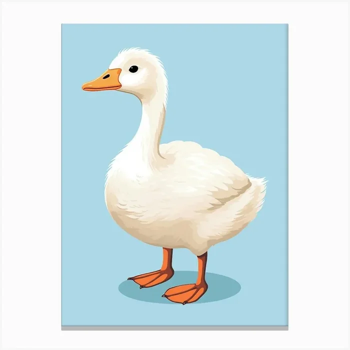 Baby Animal Illustration Goose 7 Canvas Print by Scribble Studio