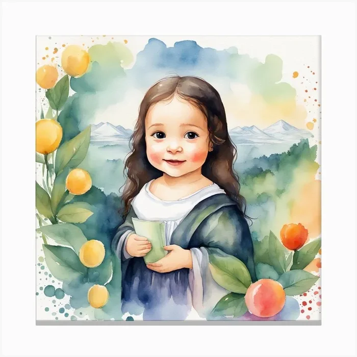 Baby Mona Canvas PrintL by LuciaGeorge