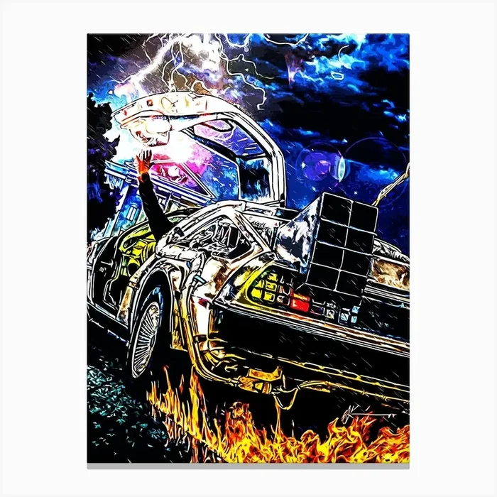 Back To The Future Car Canvas Print by ontoseno