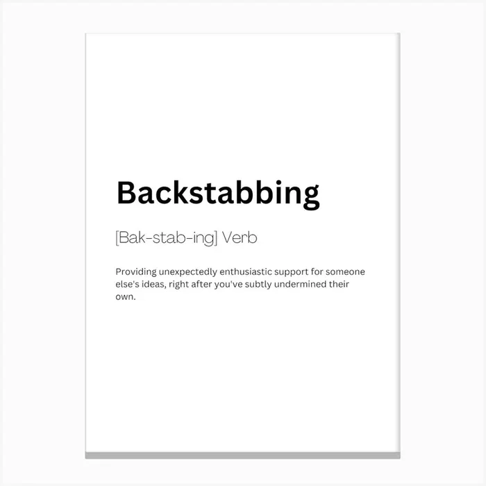 Backstabbing Definition Meaning Canvas Print by Kaigozen