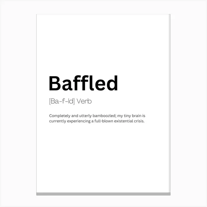 Baffled Definition Meaning Canvas Print by Kaigozen