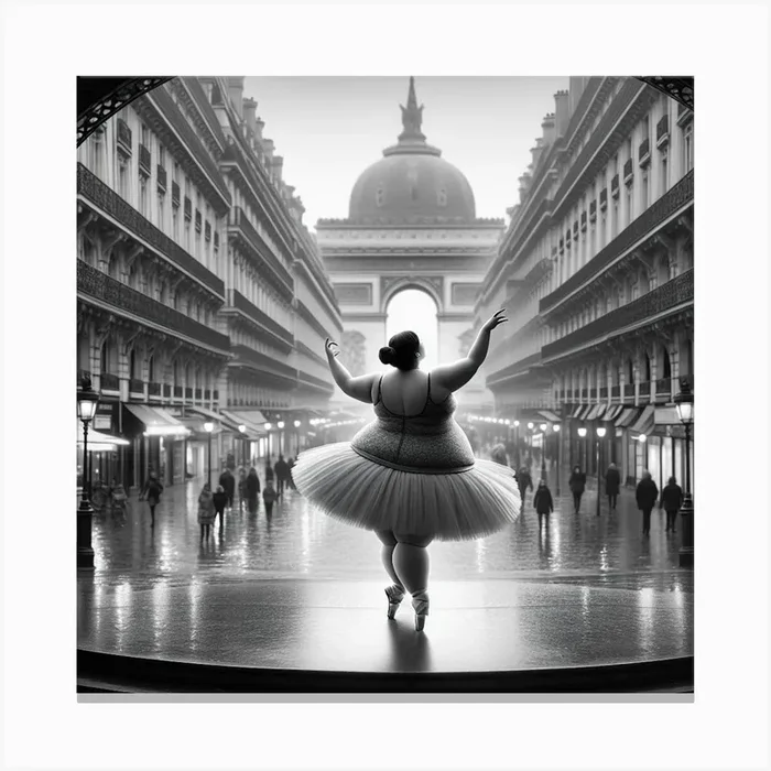 Ballerina In The Rain Canvas Print by Pistuzza