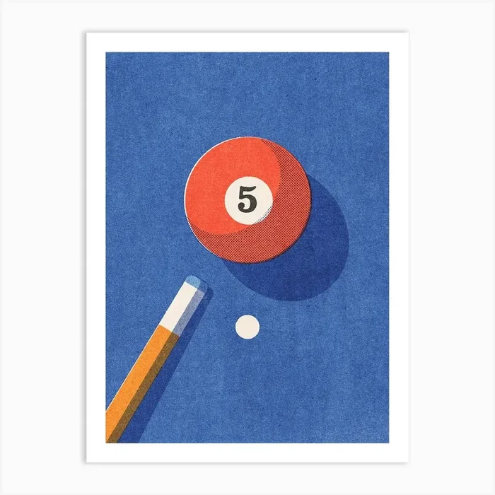 BALLS Billiards – ball 5 Art Print by Daniel Coulmann