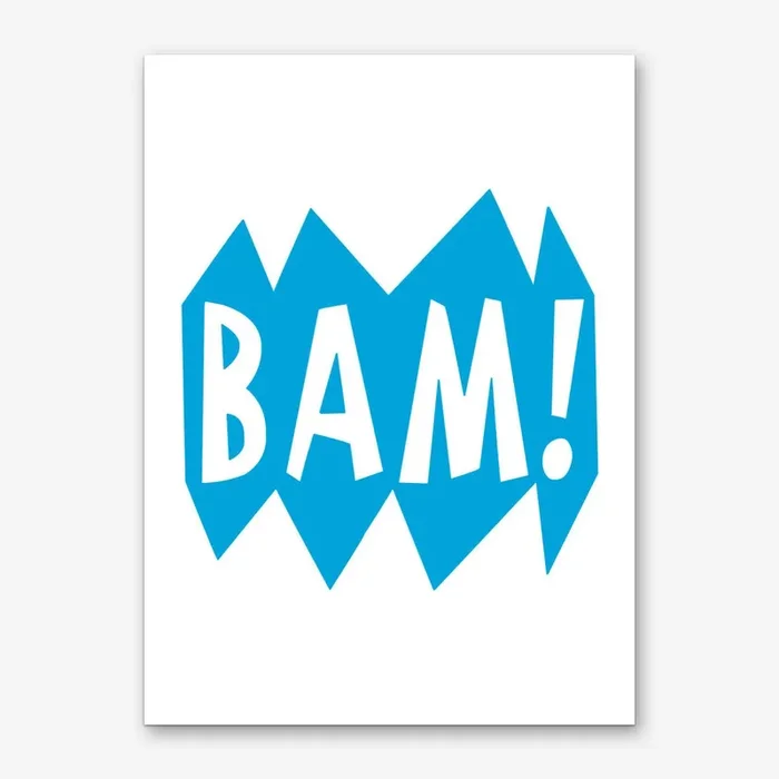 BAM Superhero Blue Art Print by Nestory UK
