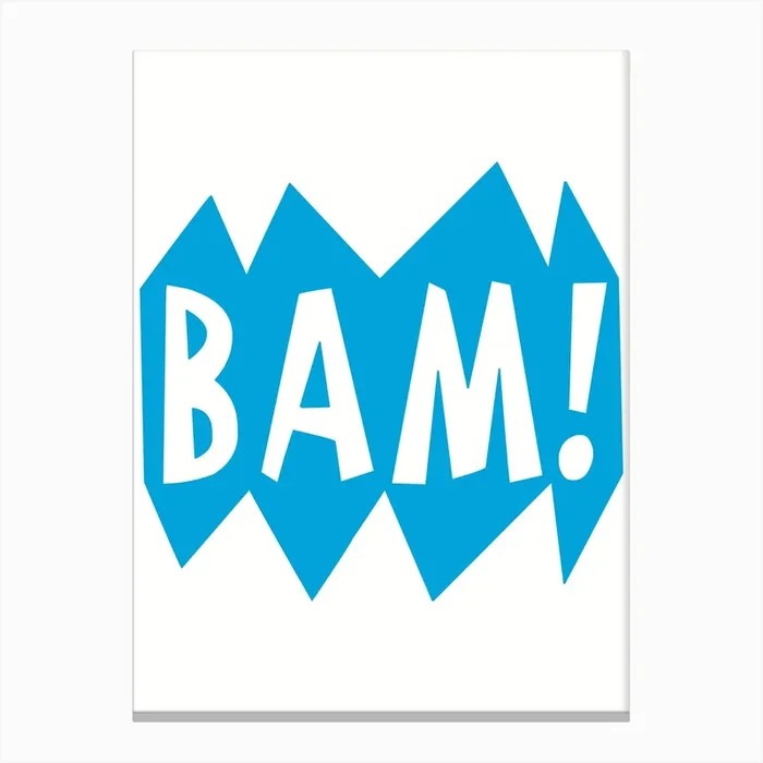 BAM Superhero Blue Canvas Print by Nestory UK