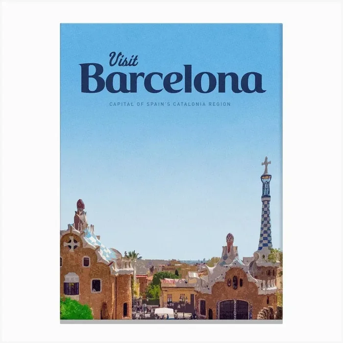 Barcelona Canvas PrintMC by Mercury Club