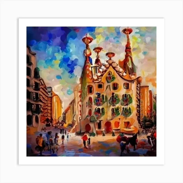 Barcelona Gaudi Art Print by AleR2007