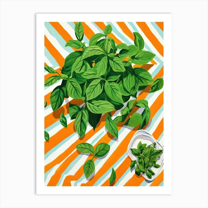 Basil Summer Illustration 5 Art Print by Dreamy Seasons Art