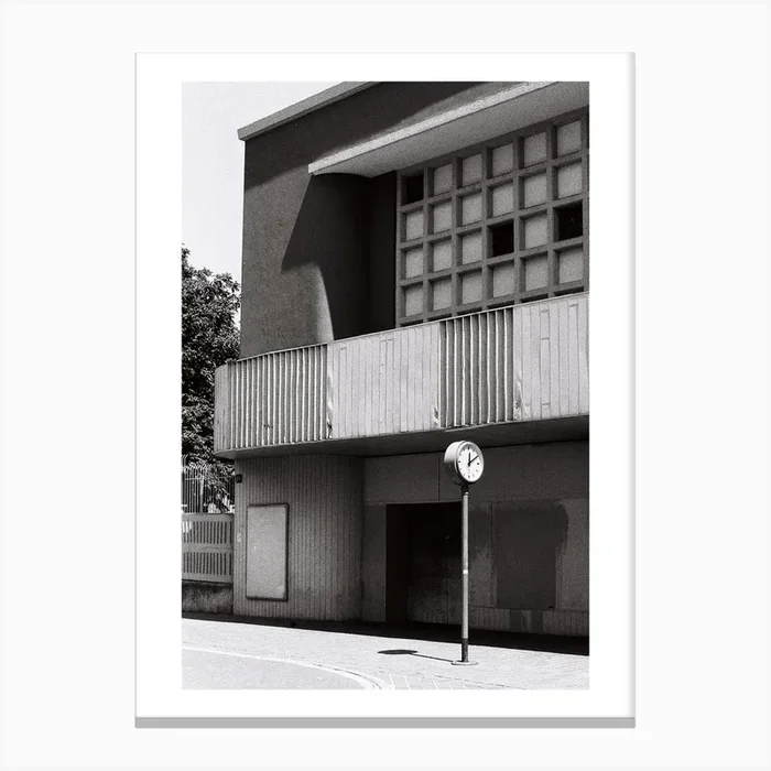 Bauhaus Clock Canvas Print by Joseph Gribben
