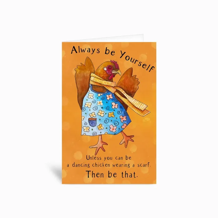Be A Dancing Chicken Greetings Card by Kerrie Hubbard