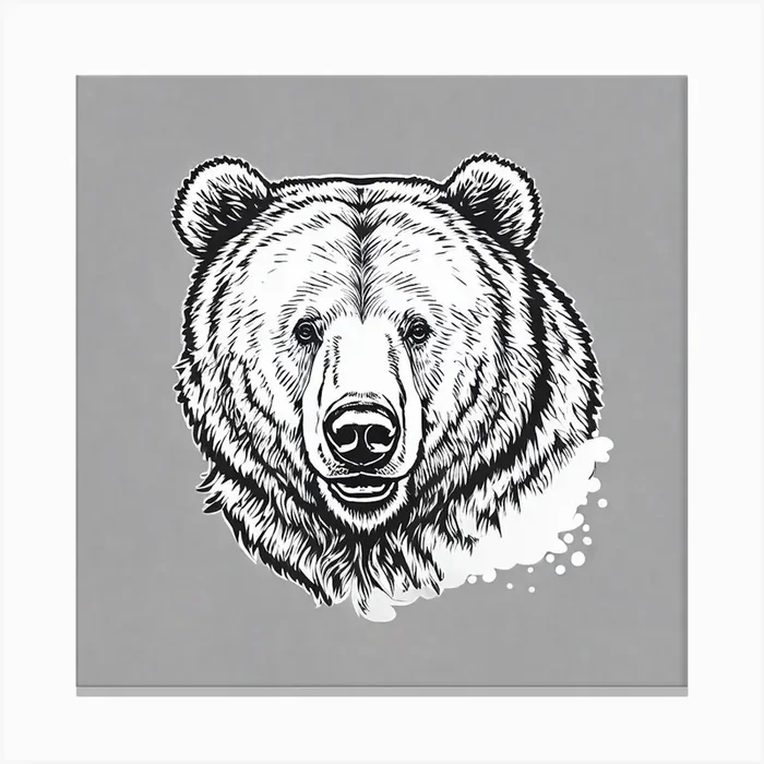 Bear Head Canvas Print by Bboygraphic