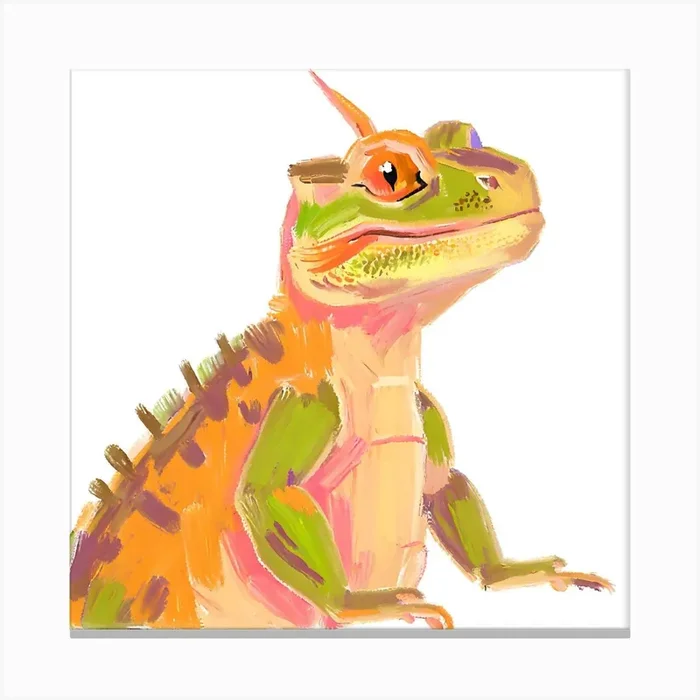 Bearded Dragon Lizard 05 Canvas Print by Lisa Baum