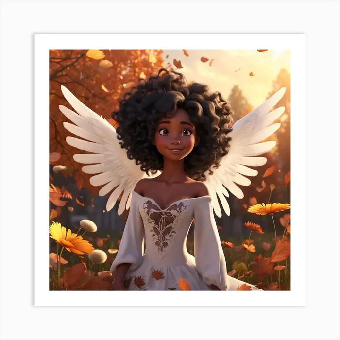 Beautiful Fall Angel Art Print by CraftyArtsyBookWorm