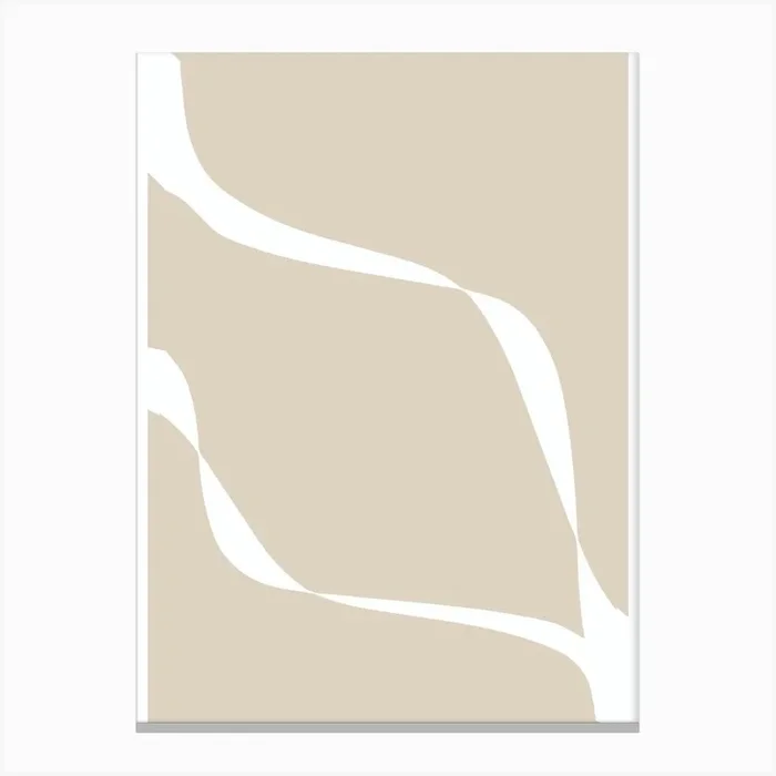 Beige And White 1 Canvas Print by Lucent Art Shop